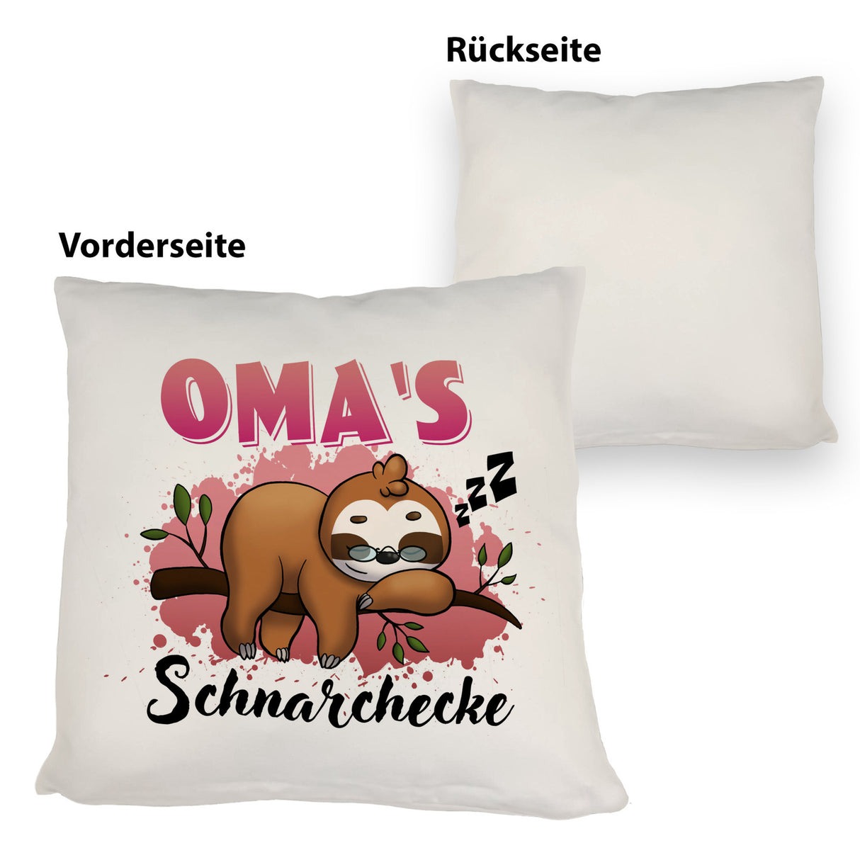 Faultier auf Ast Kissen Oma's Schnarchecke