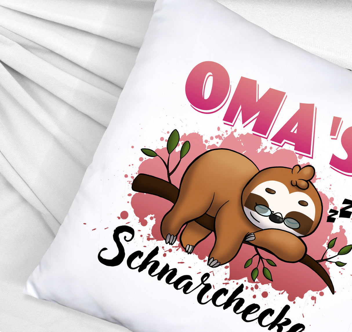 Faultier auf Ast Kissen Oma's Schnarchecke