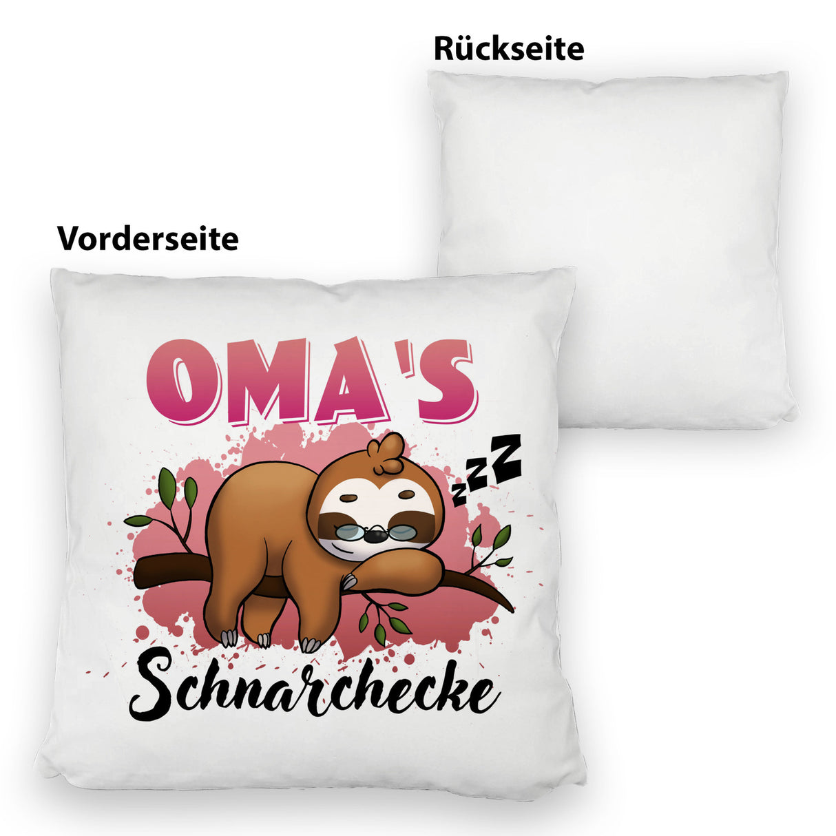 Faultier auf Ast Kissen Oma's Schnarchecke