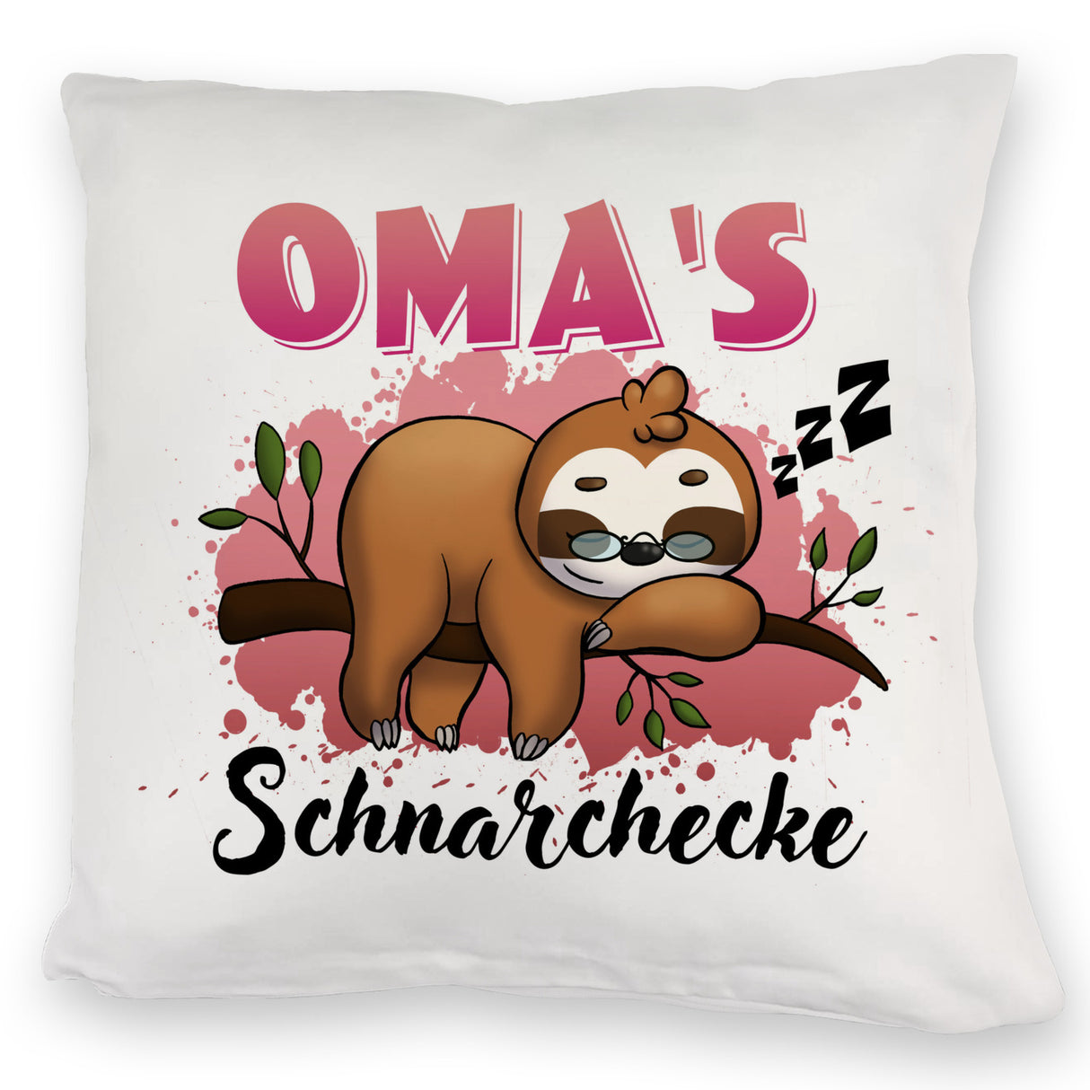 Faultier auf Ast Kissen Oma's Schnarchecke