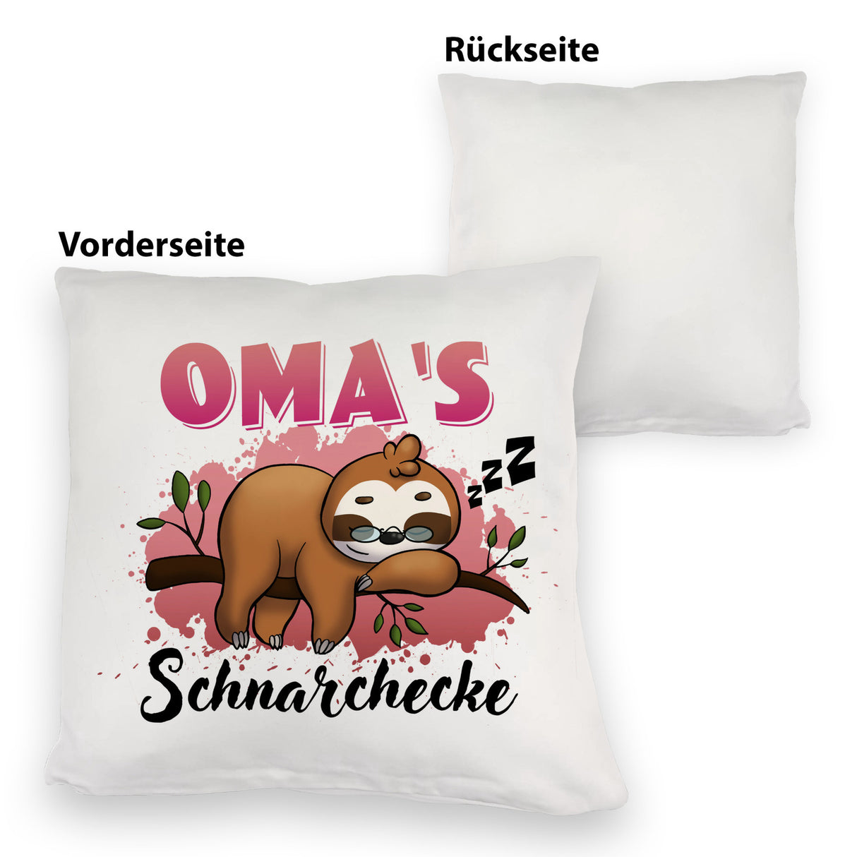 Faultier auf Ast Kissen Oma's Schnarchecke