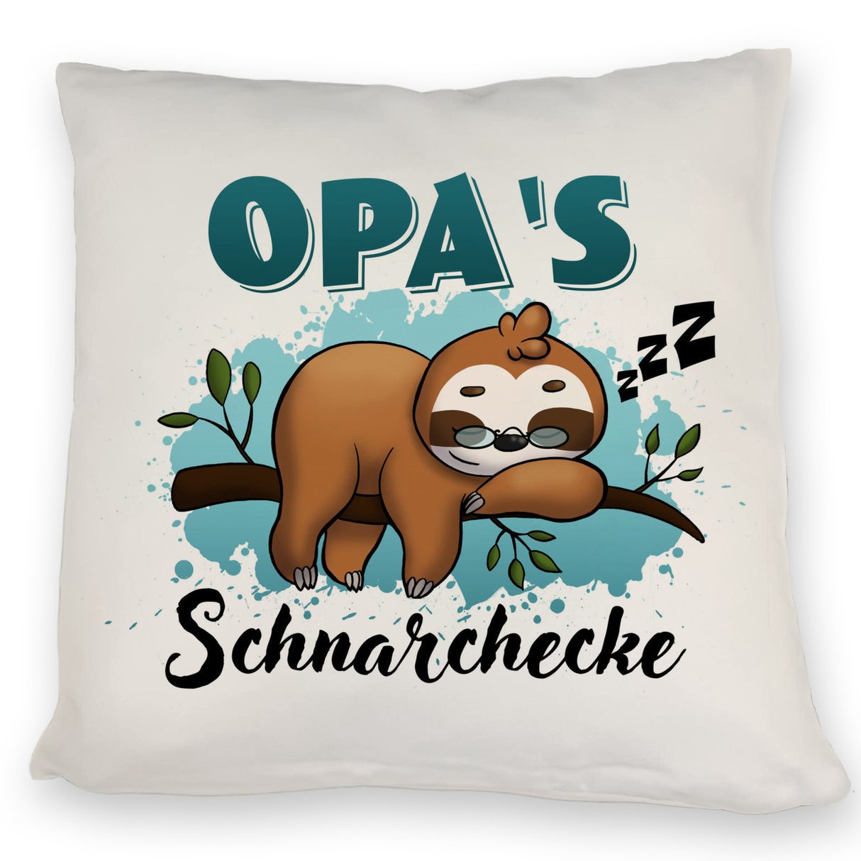 Faultier auf Ast Kissen Opa's Schnarchecke