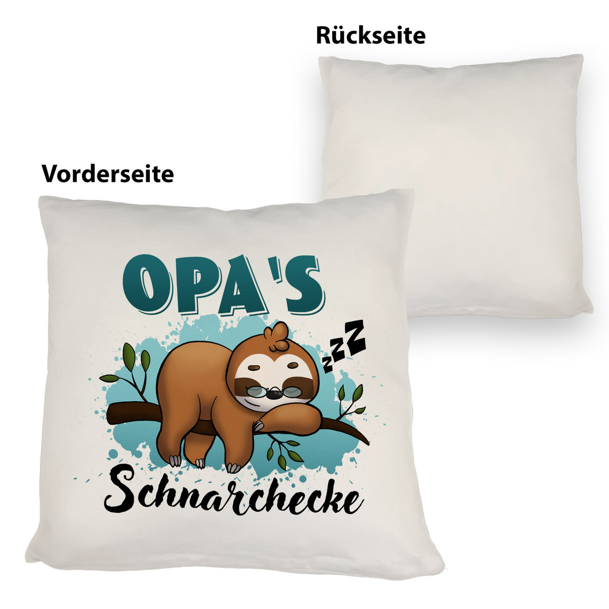 Faultier auf Ast Kissen Opa's Schnarchecke