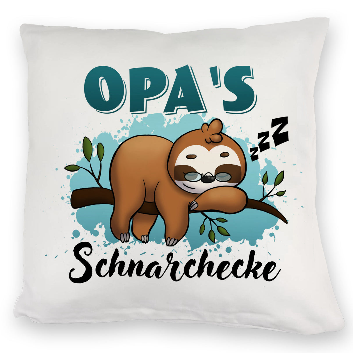 Faultier auf Ast Kissen Opa's Schnarchecke