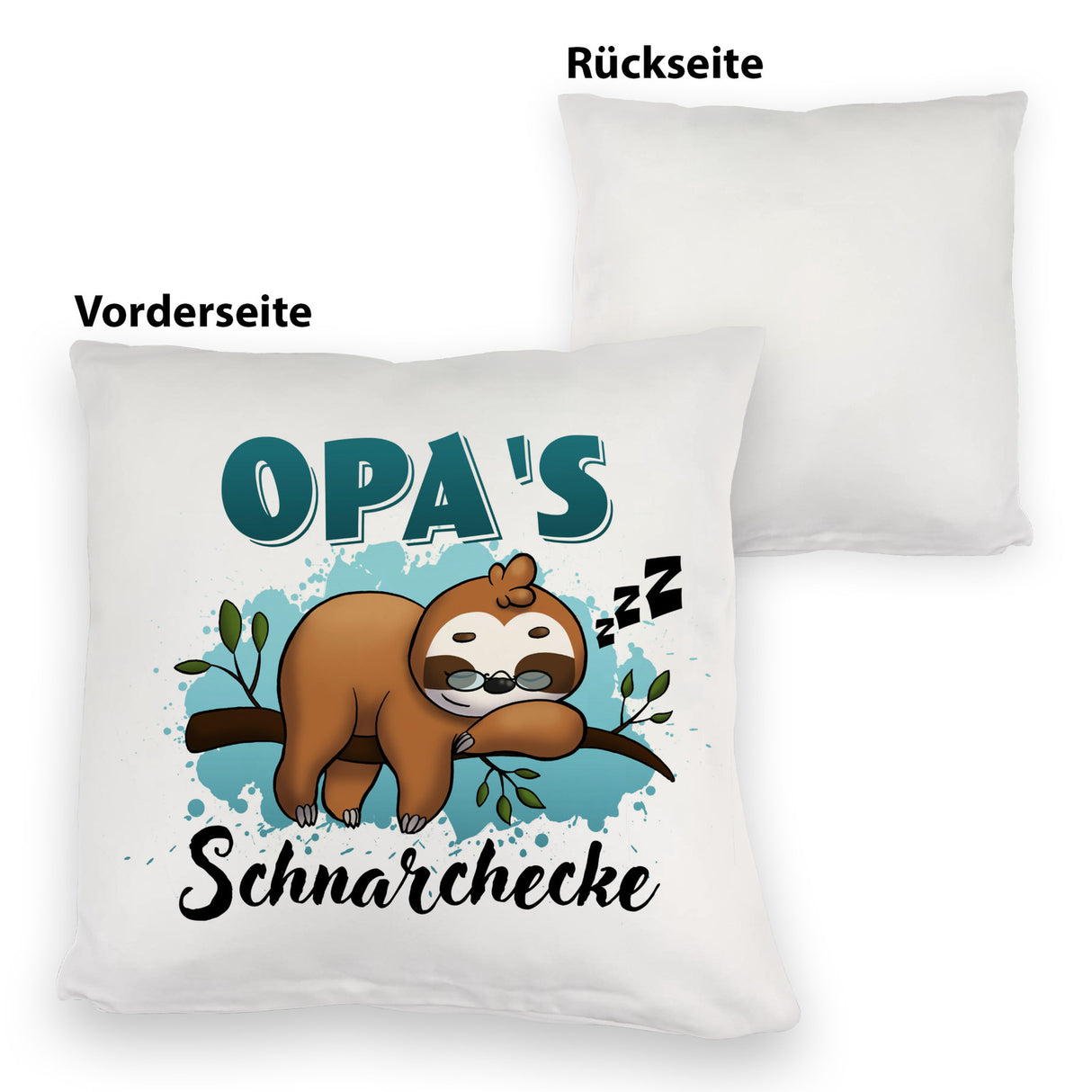 Faultier auf Ast Kissen Opa's Schnarchecke