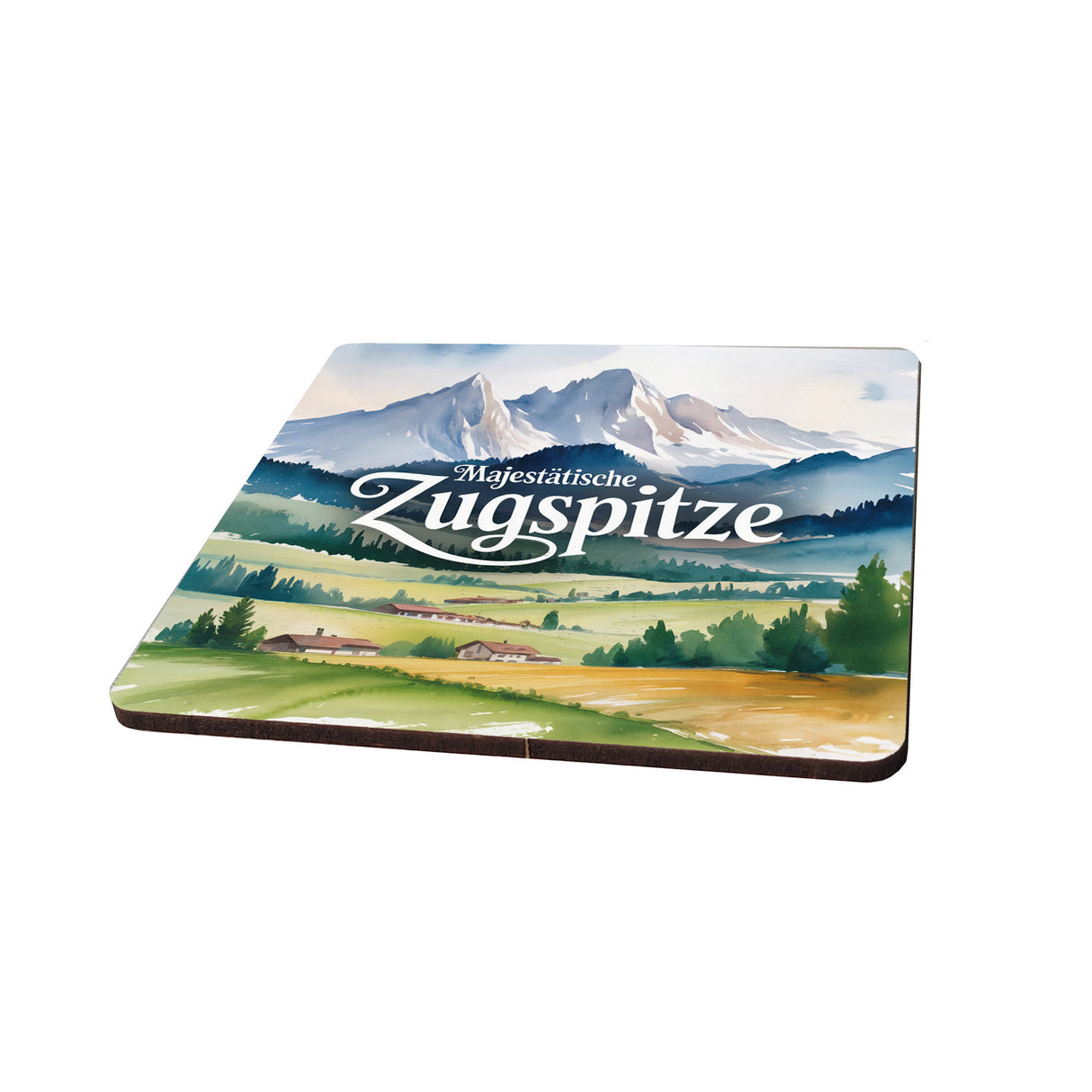 Oberbayern Zugspitze 6er Set Untersetzer aus Holz - Majestätische Zugspitze