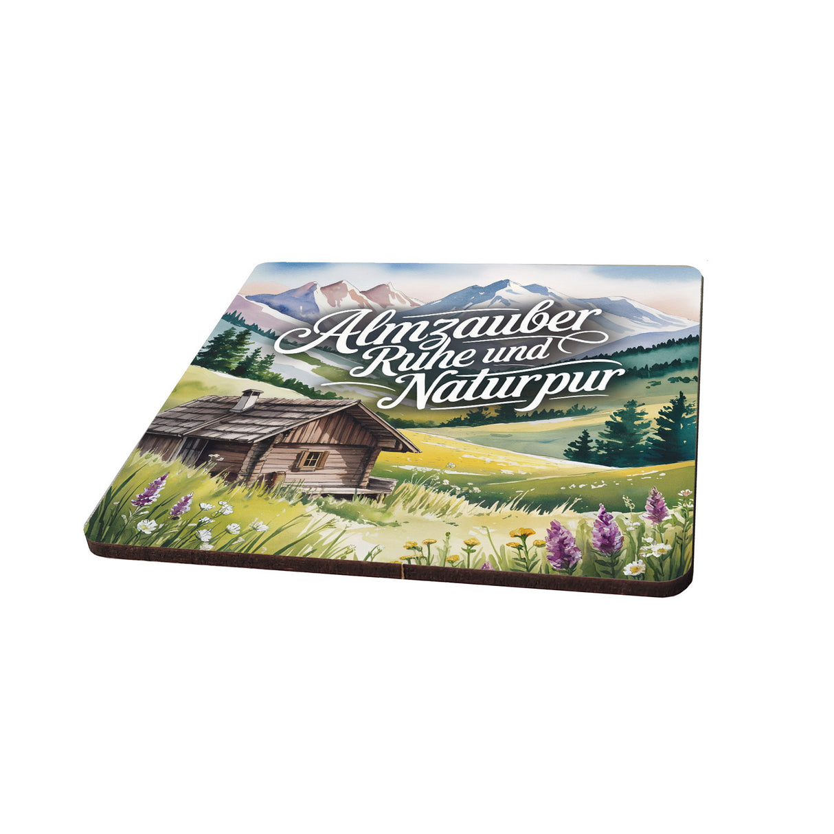 Oberbayern Alpenwiese 6er Set Untersetzer aus Holz - Almzauber