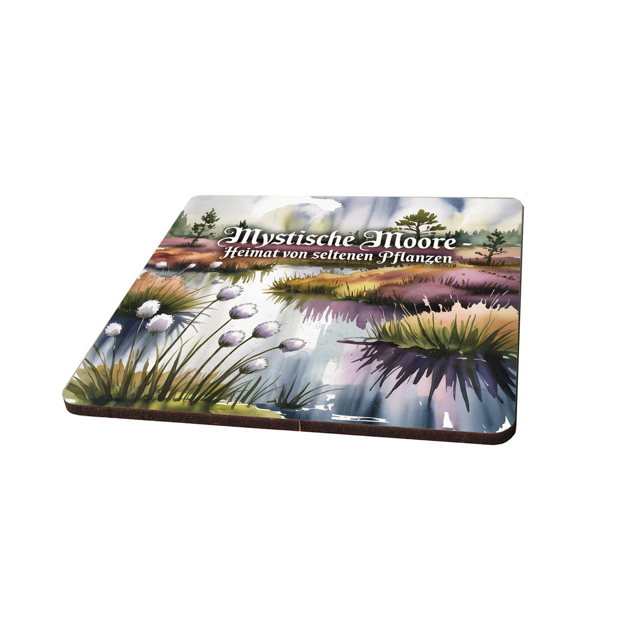 Lüneburger Heide Moorlandschaft 6er Set Untersetzer aus Holz - Mystische Moore