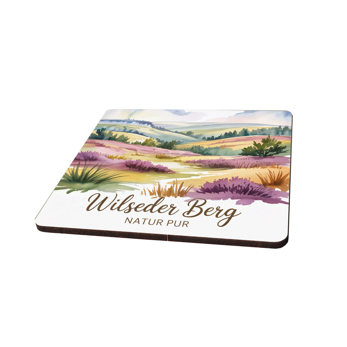 Lüneburger Heide Wilseder Berg 6er Set Untersetzer aus Holz - Natur pur