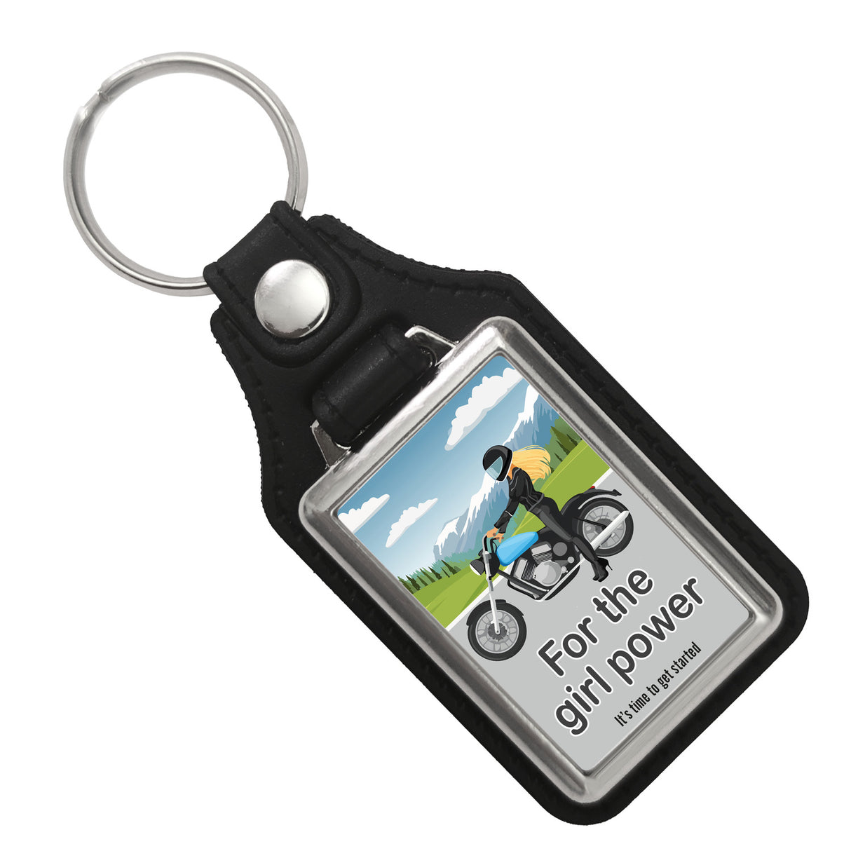 Bikerin Schlüsselanhänger mit Spruch