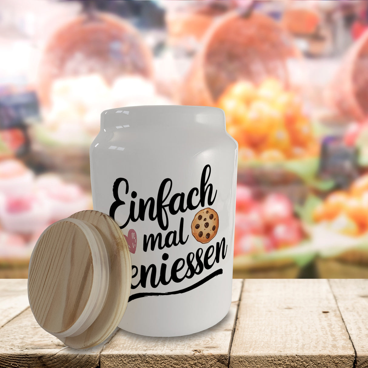 Einfach mal Geniessen Keksdose Schokoladenkeks und Herz