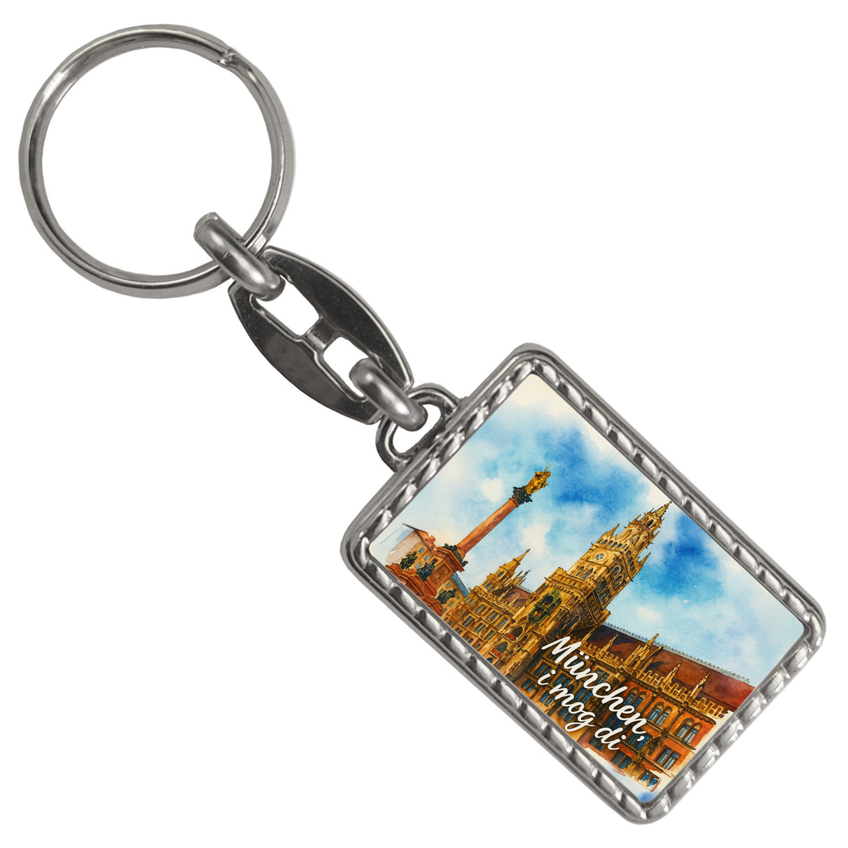 München Aquarellgemälde Schlüsselanhänger i mog di