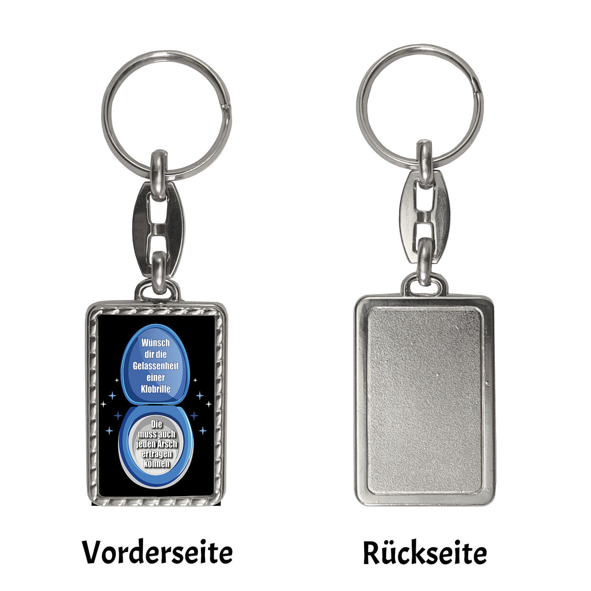 Klobrille Schlüsselanhänger mit Spruch: Gelassenheit einer Klobrille wünschen