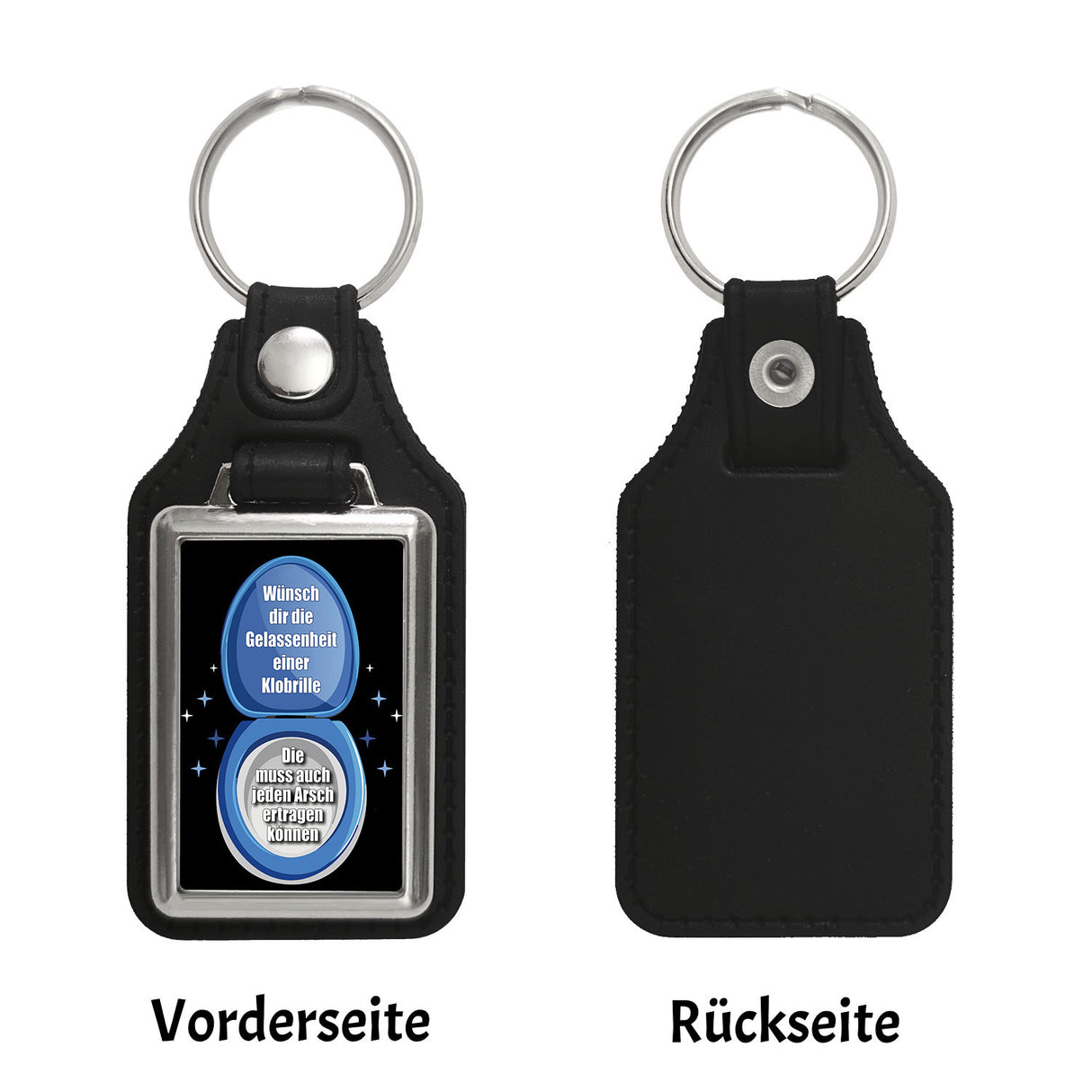 Klobrille Schlüsselanhänger mit Spruch: Gelassenheit einer Klobrille wünschen