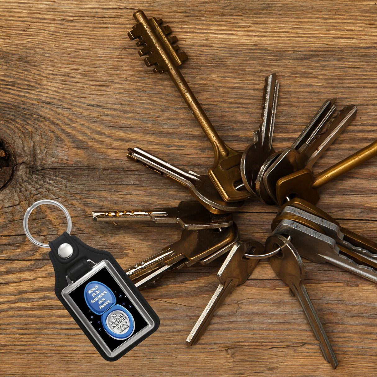 Klobrille Schlüsselanhänger mit Spruch: Gelassenheit einer Klobrille wünschen