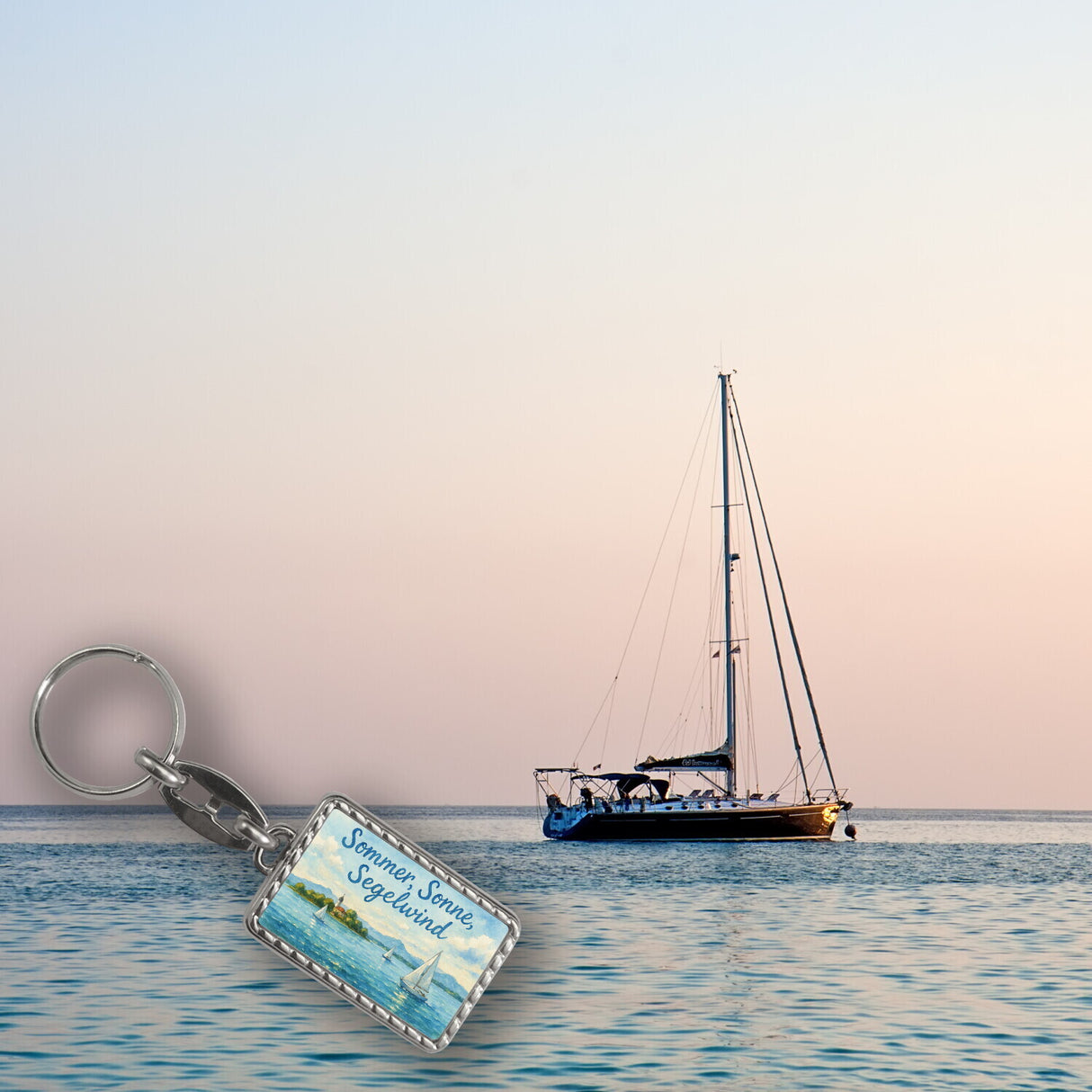 Chiemsee Sommer, Sonne, Segelwind Schlüsselanhänger Souvenir