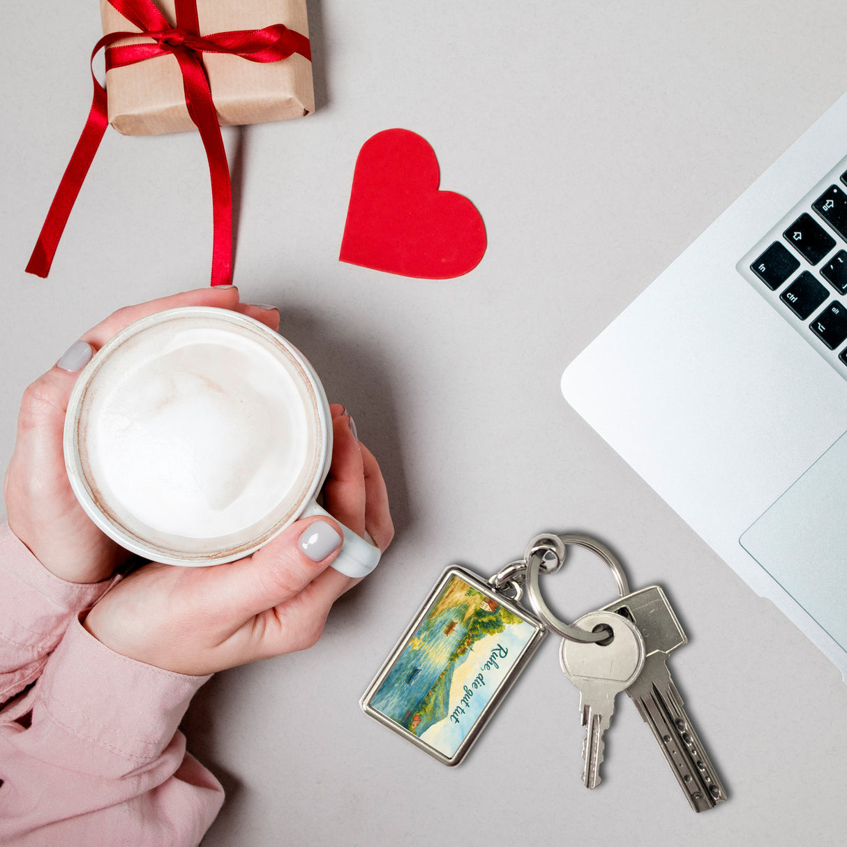 Ruhe, die gut tut Aquarell Tegernsee Schlüsselanhänger