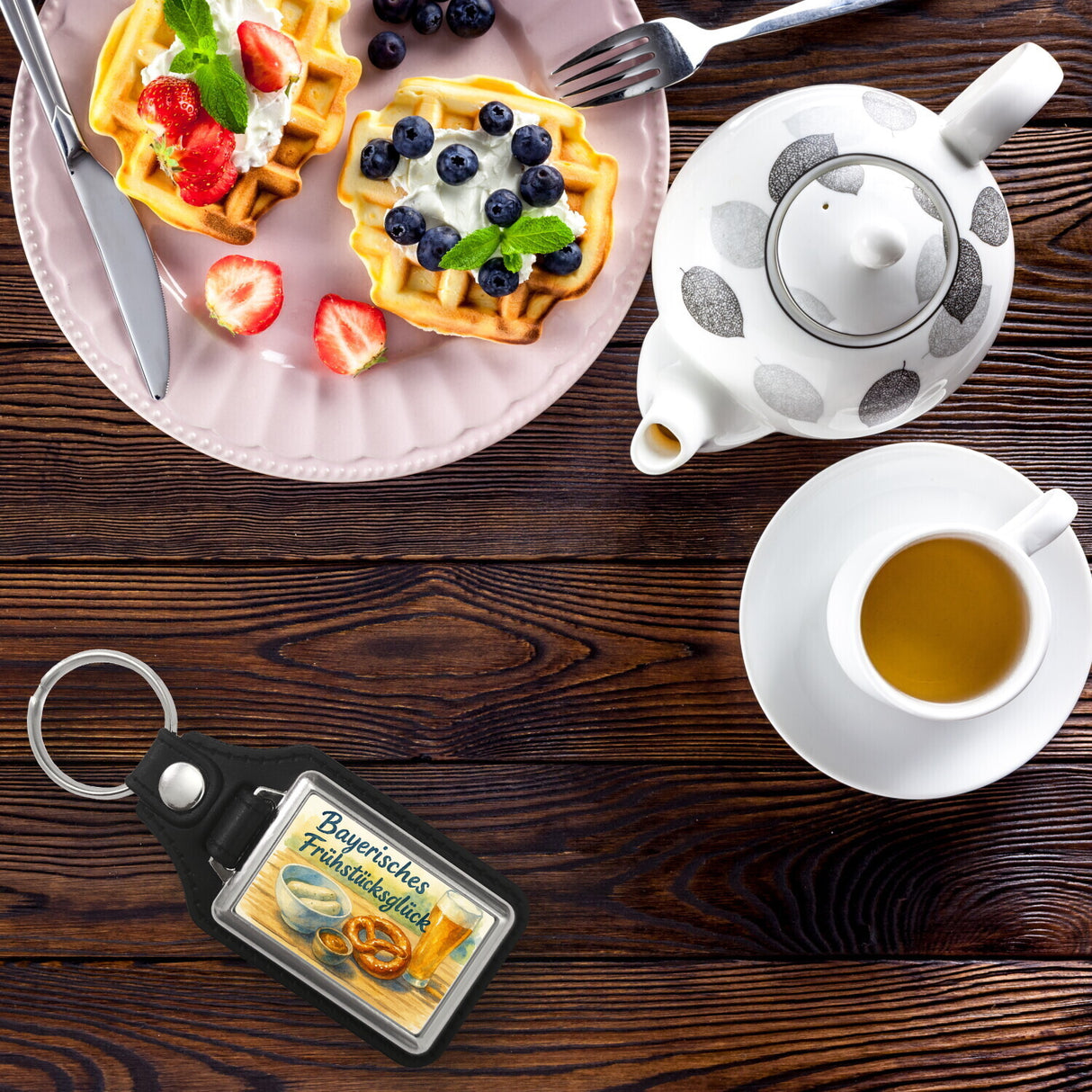 Bayerisches Frühstück Frühstücksglück Schlüsselanhänger
