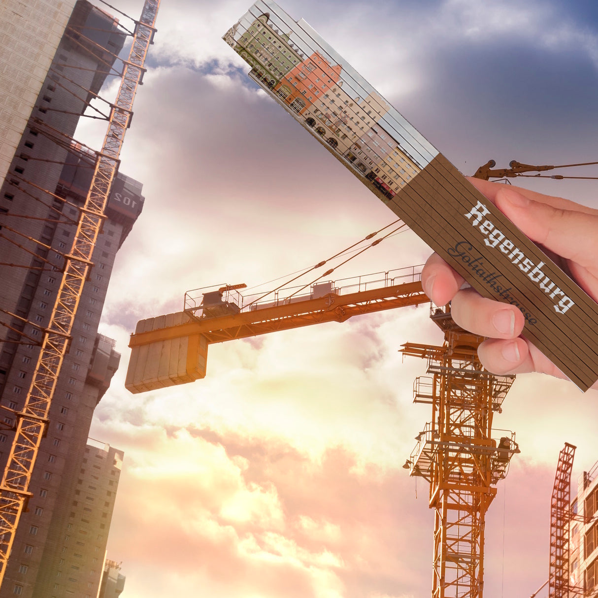 streetline Regensburg Goliathstrasse Meterstab aus Holz