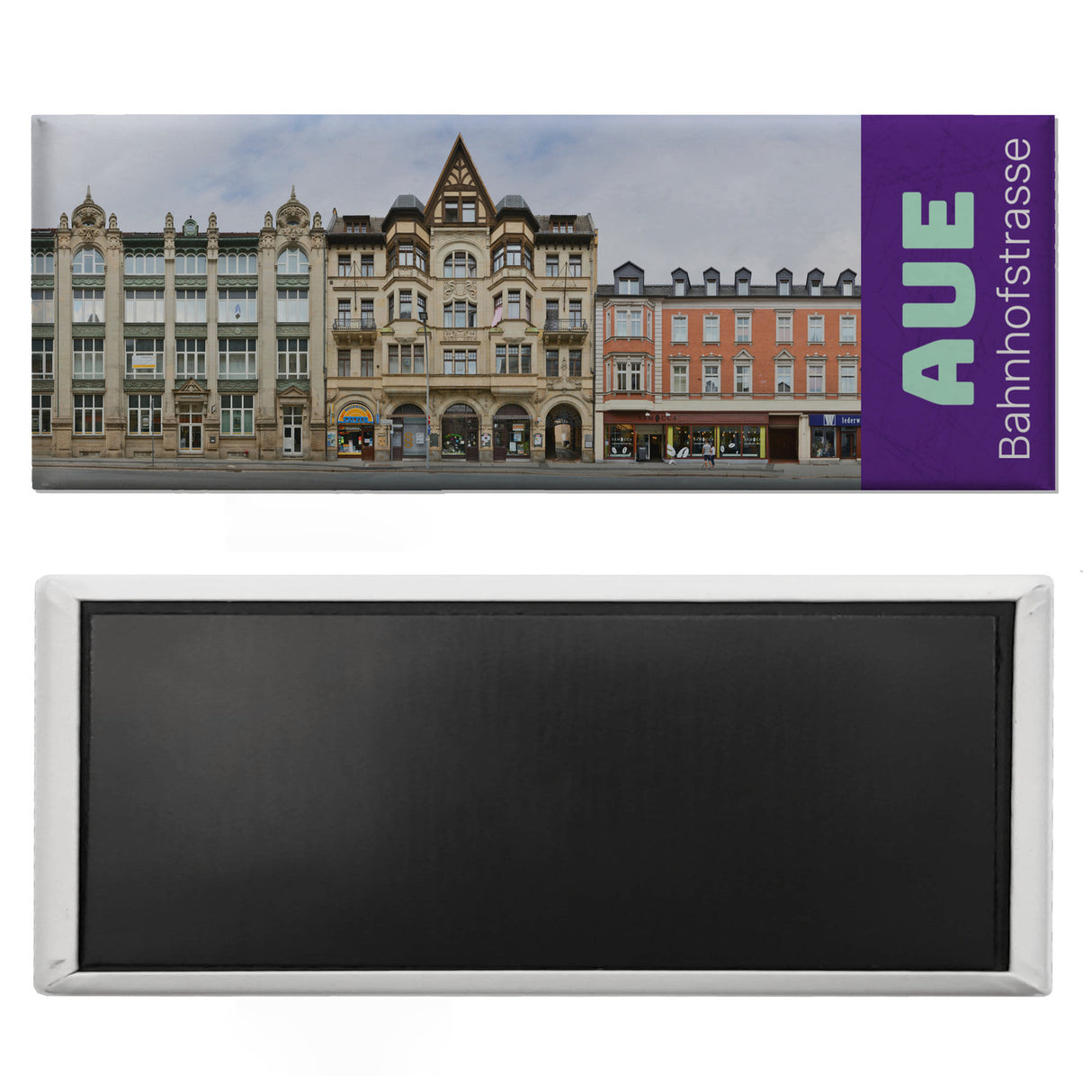 streetline Aue Bahnhofstrasse Panorama Souvenir Magnet