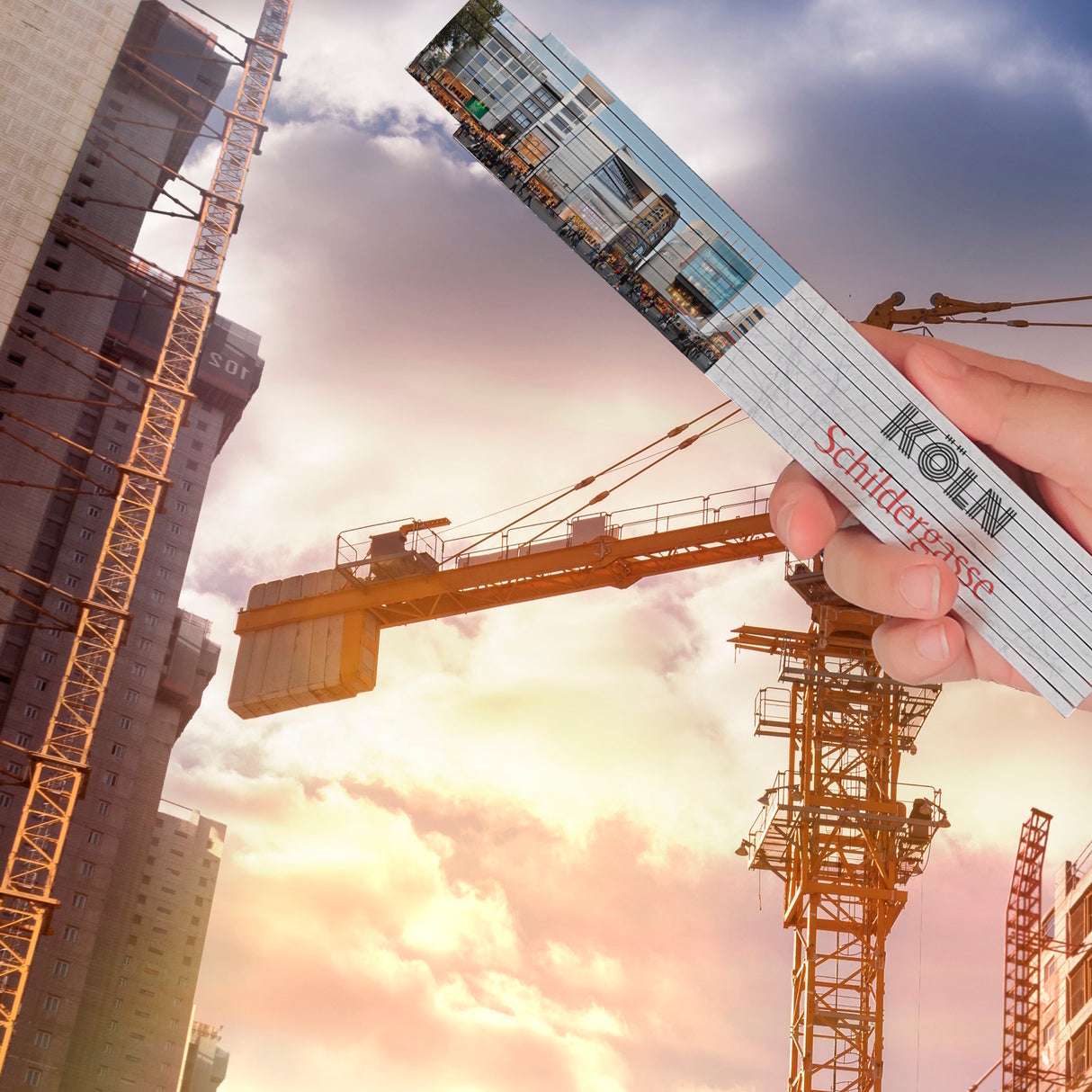 streetline Köln Schildergasse Meterstab aus Holz