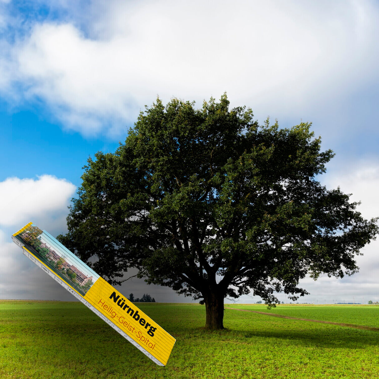 streetline Nürnberg Heilig-Geist-Spital Meterstab aus Holz