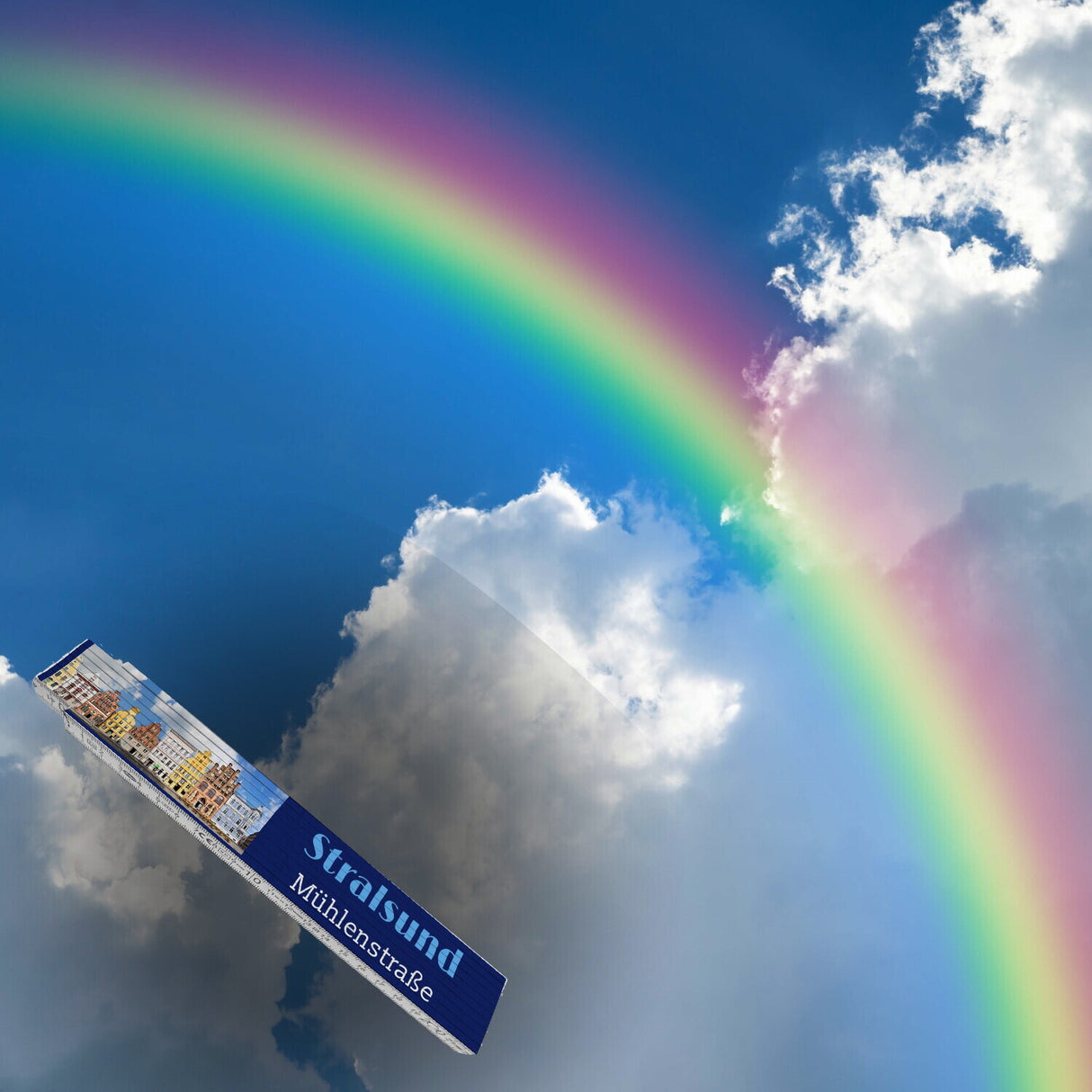 streetline Stralsund Mühlenstraße Meterstab aus Holz