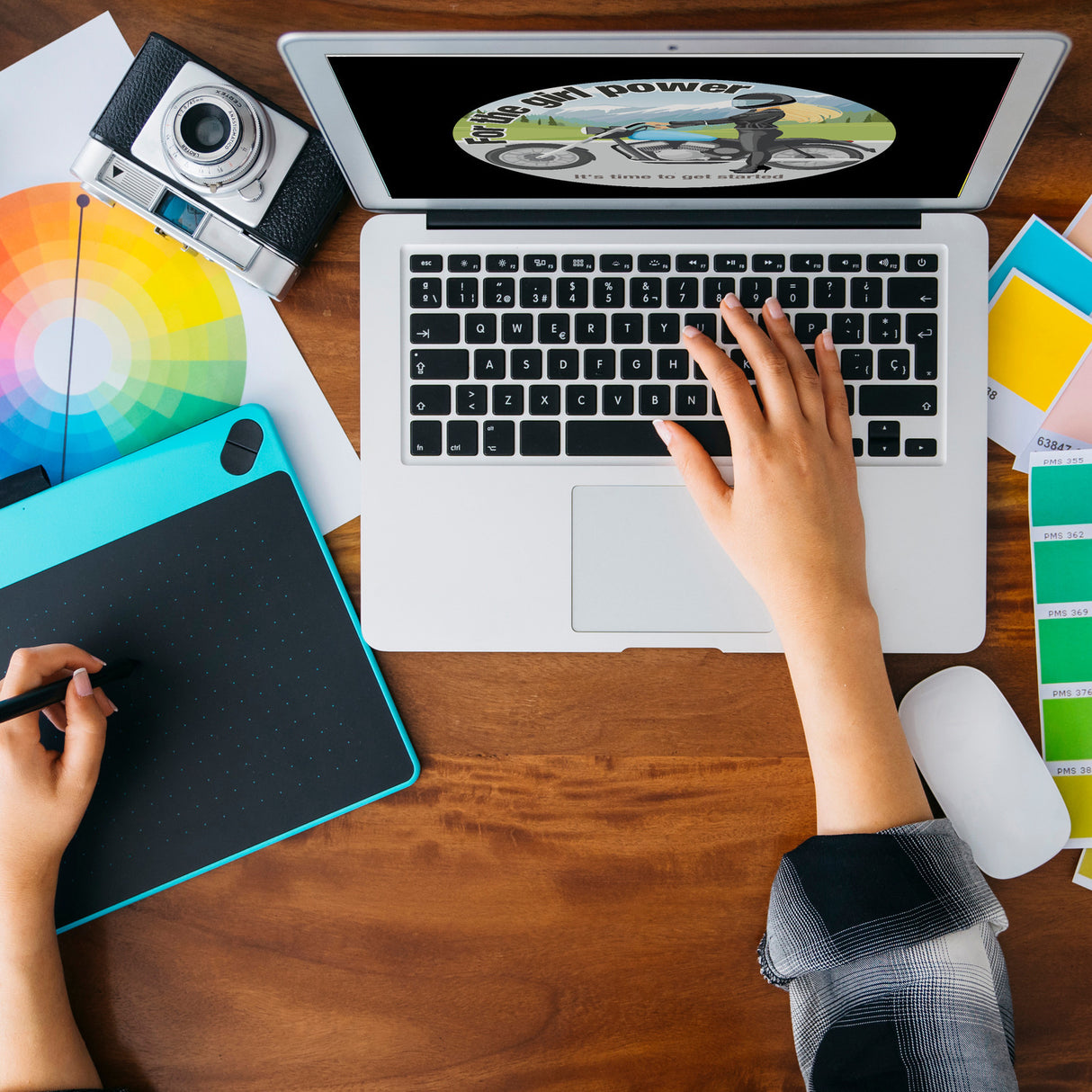 Bikerin Spardose mit Spruch: Time to unleash girl power