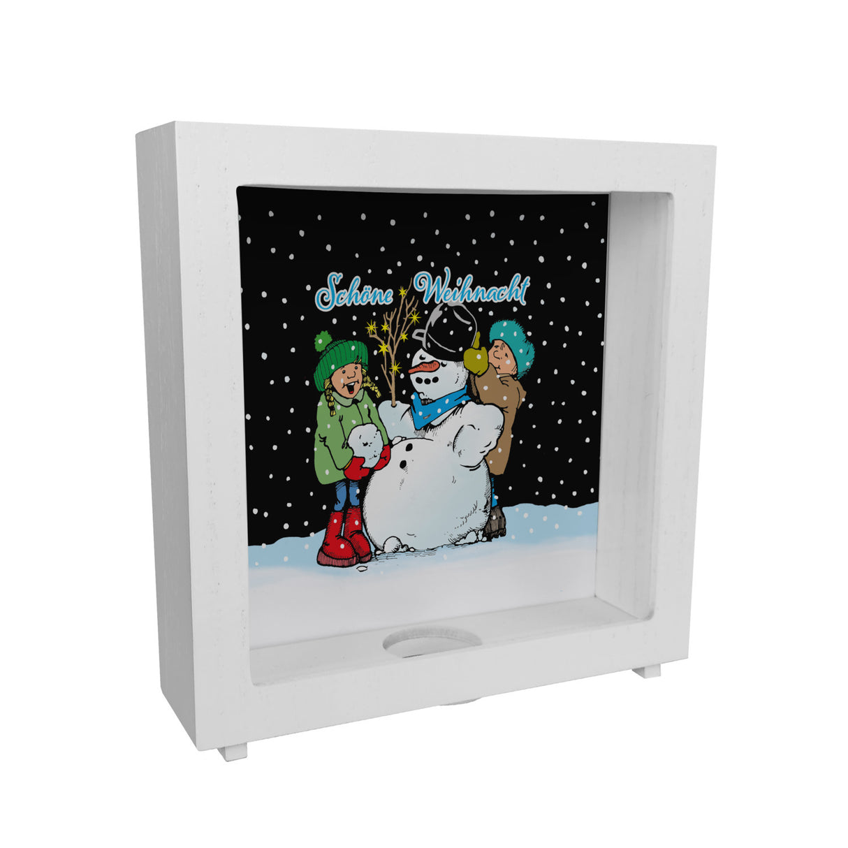 Schneemann Spardose mit Spruch: Frohe Weihnacht