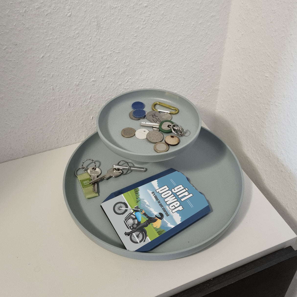 Bikerin Parkscheibe mit Spruch: Girl power. Its time to get started