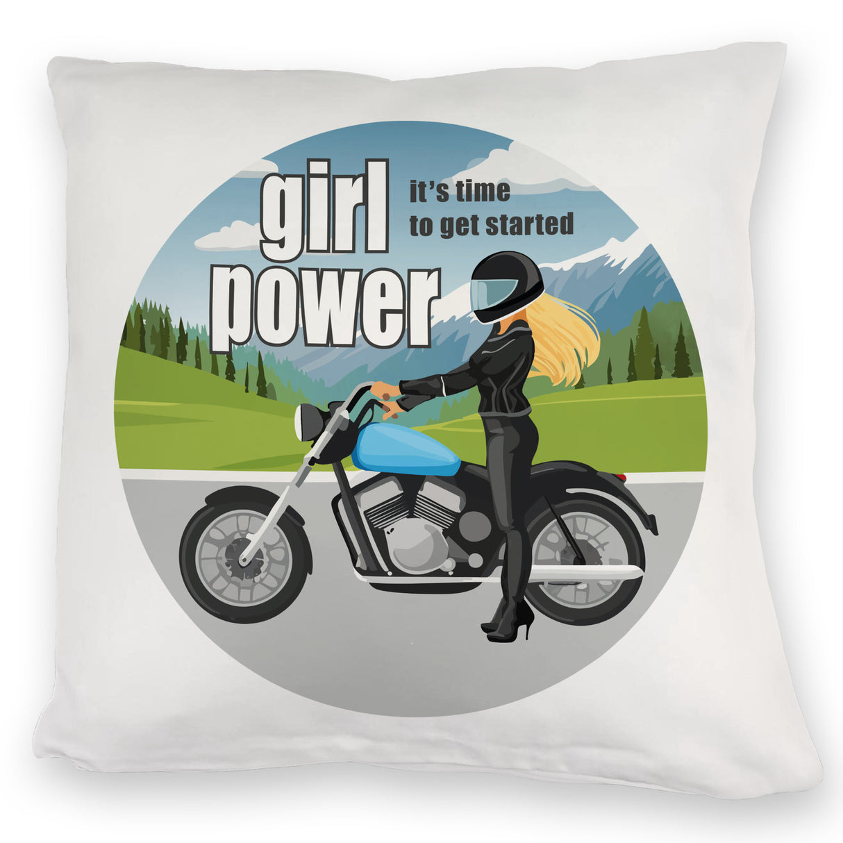 Bikerin Kissen mit Spruch: girl power. Its time to get started