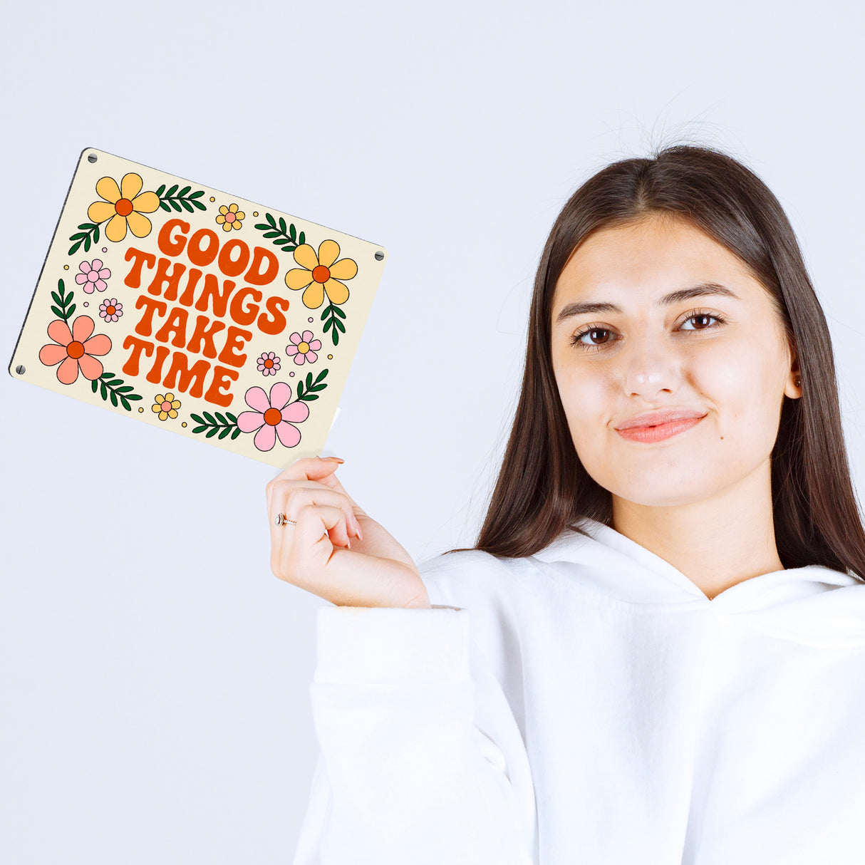 Floral Vintage GOOD THINGS Metallschild in 15x20 cm Retro-Deko