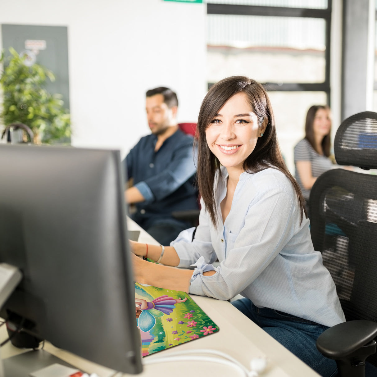 Fee Einhorn Schreibtischunterlage 69x31cm XXL Mauspad für Fantasie-Liebhaber