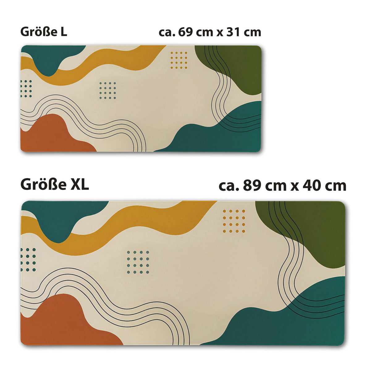 Abstrakte Wellen Schreibtischunterlage 69x31cm XXL Mauspad für Designliebhaber