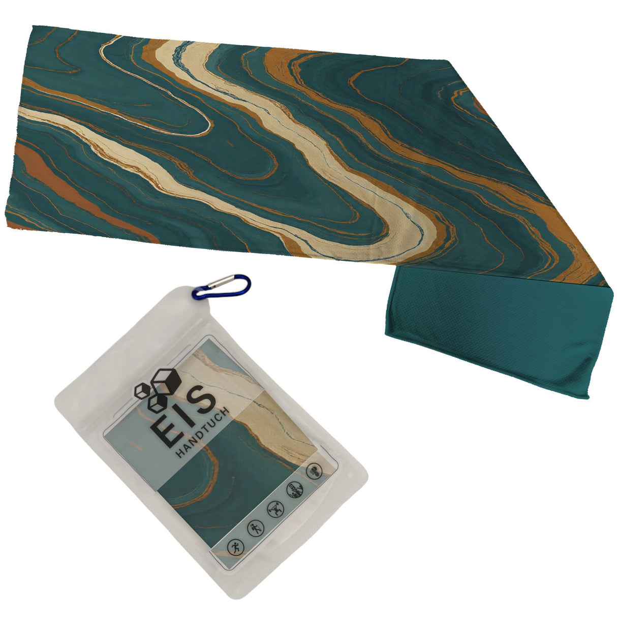 Teal Rost Wellen Eishandtuch Kunstwerk für Büro