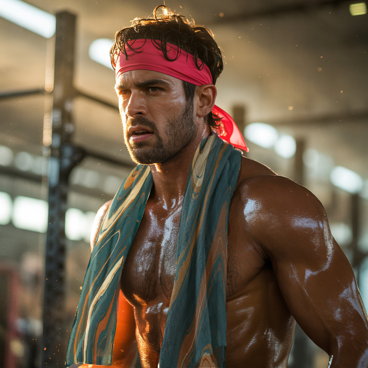 Teal Rost Wellen Eishandtuch Kunstwerk für Büro