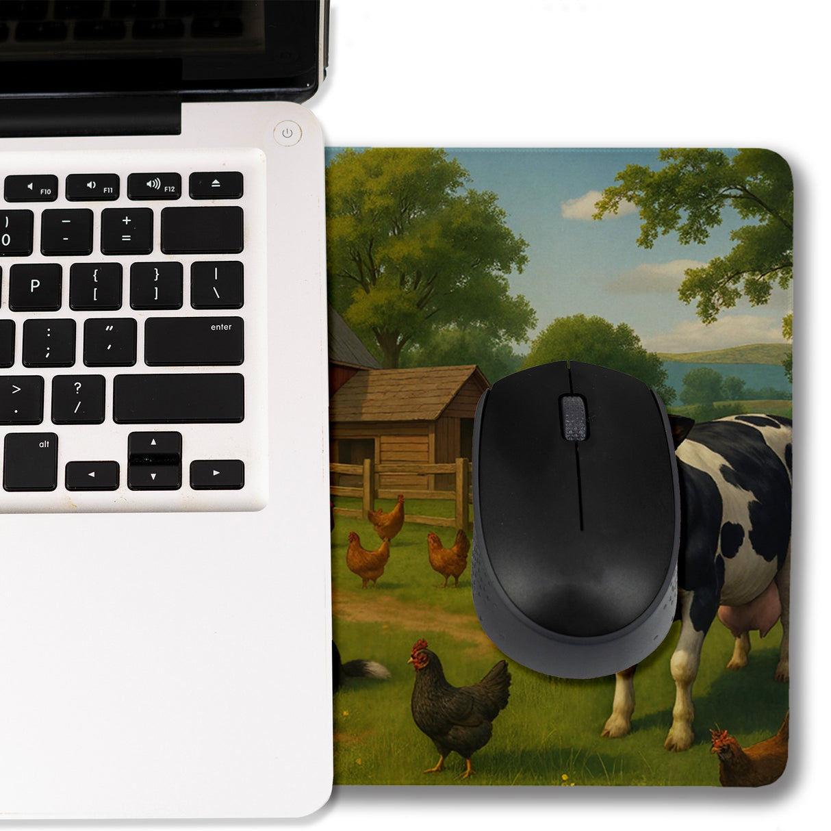 Bauernhof Tiere Schreibtischunterlage 69x31cm XXL Mauspad für Naturfreunde