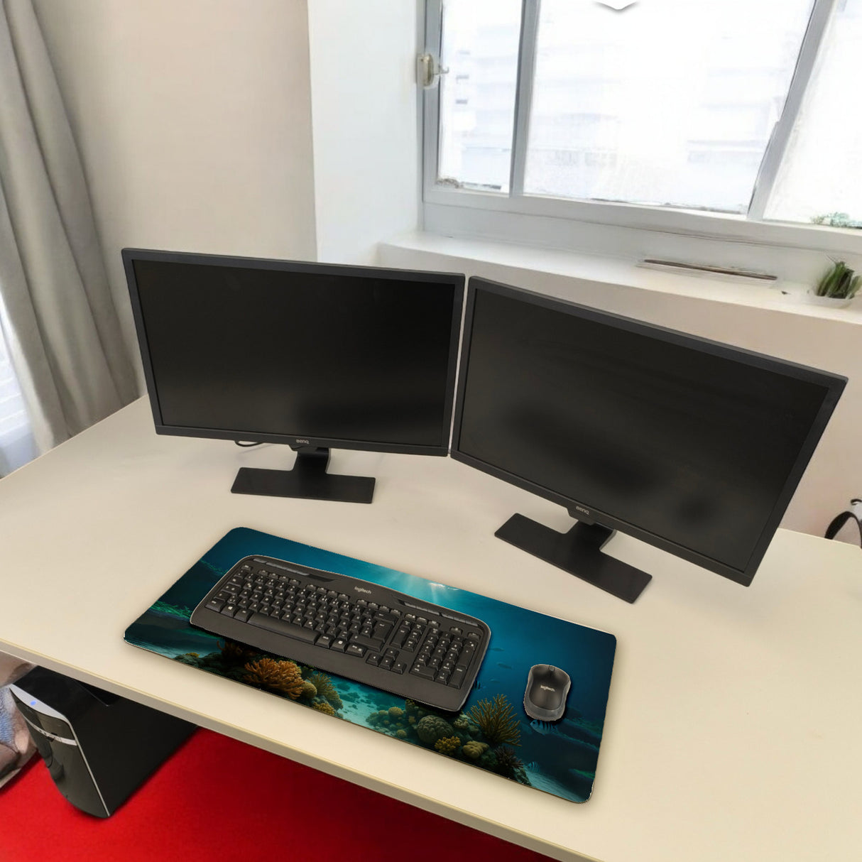 Unterwasserszene Schreibtischunterlage 69x31cm XXL Mauspad mit Korallenriff