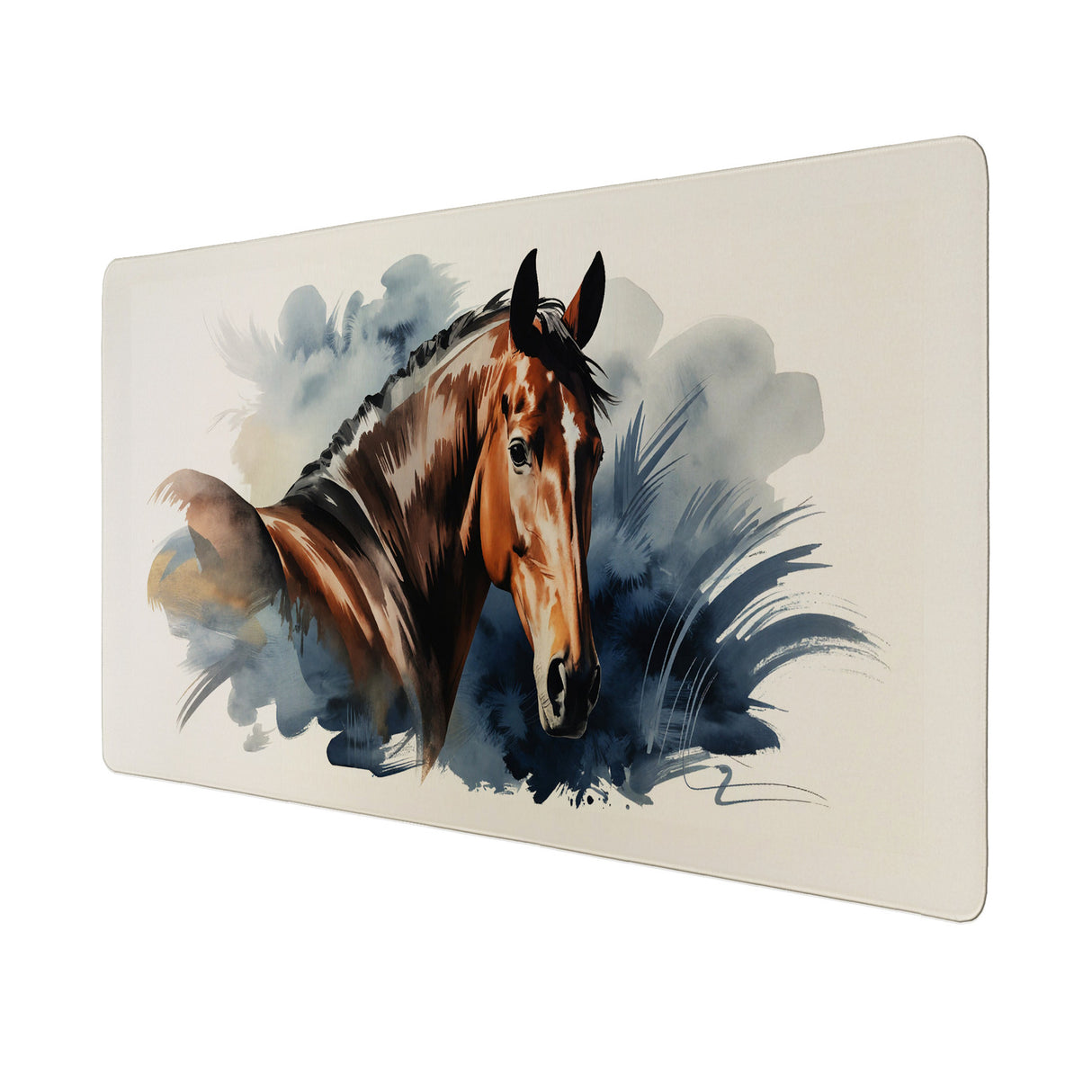 Pferdekopf Aquarell Schreibtischunterlage 69x31cm XXL Mauspad für Pferdefans