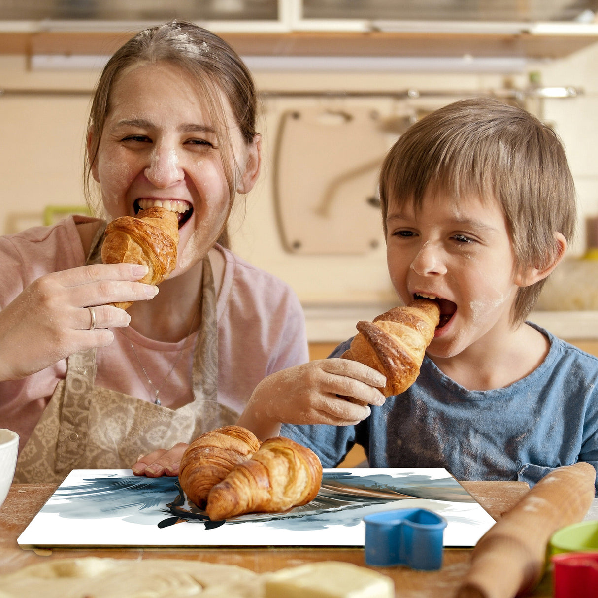 Pferdekopf Aquarell Schneidebrett aus Glas für Pferdefans
