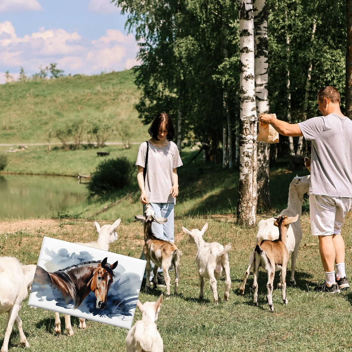 Pferdekopf Aquarell Souvenir Magnet für Pferdefans