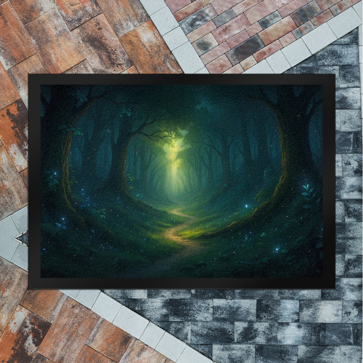 Mystischer Waldpfad Fußmatte in 35x50 cm für Naturfans