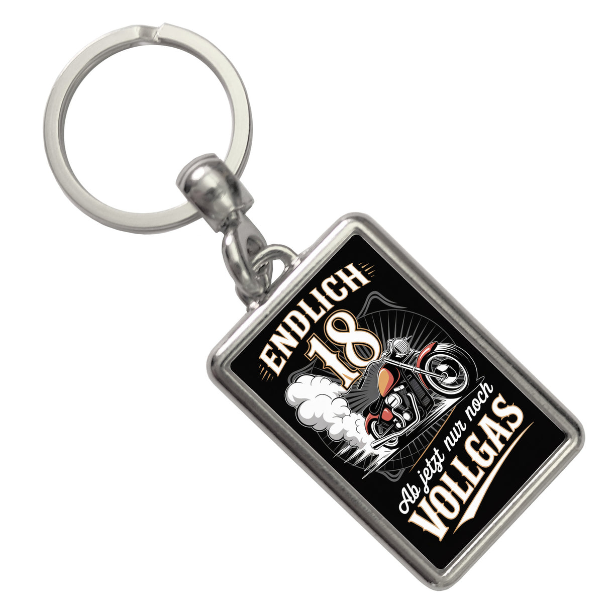 Endlich 18 Motorrad Schlüsselanhänger - nur noch Vollgas