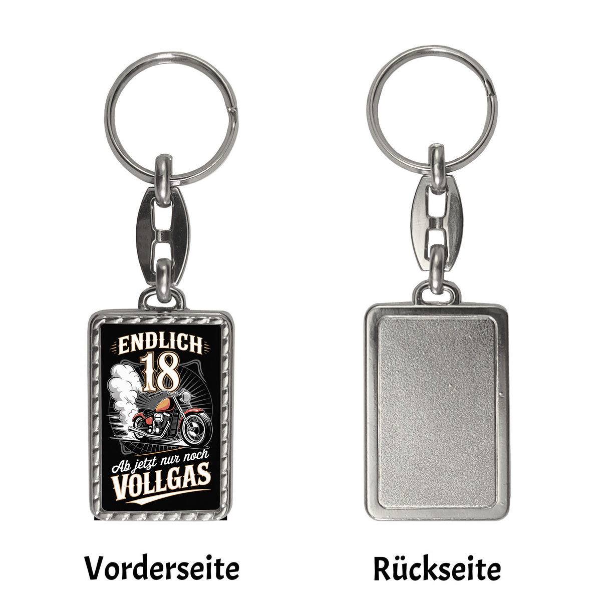 Endlich 18 Motorrad Schlüsselanhänger - nur noch Vollgas