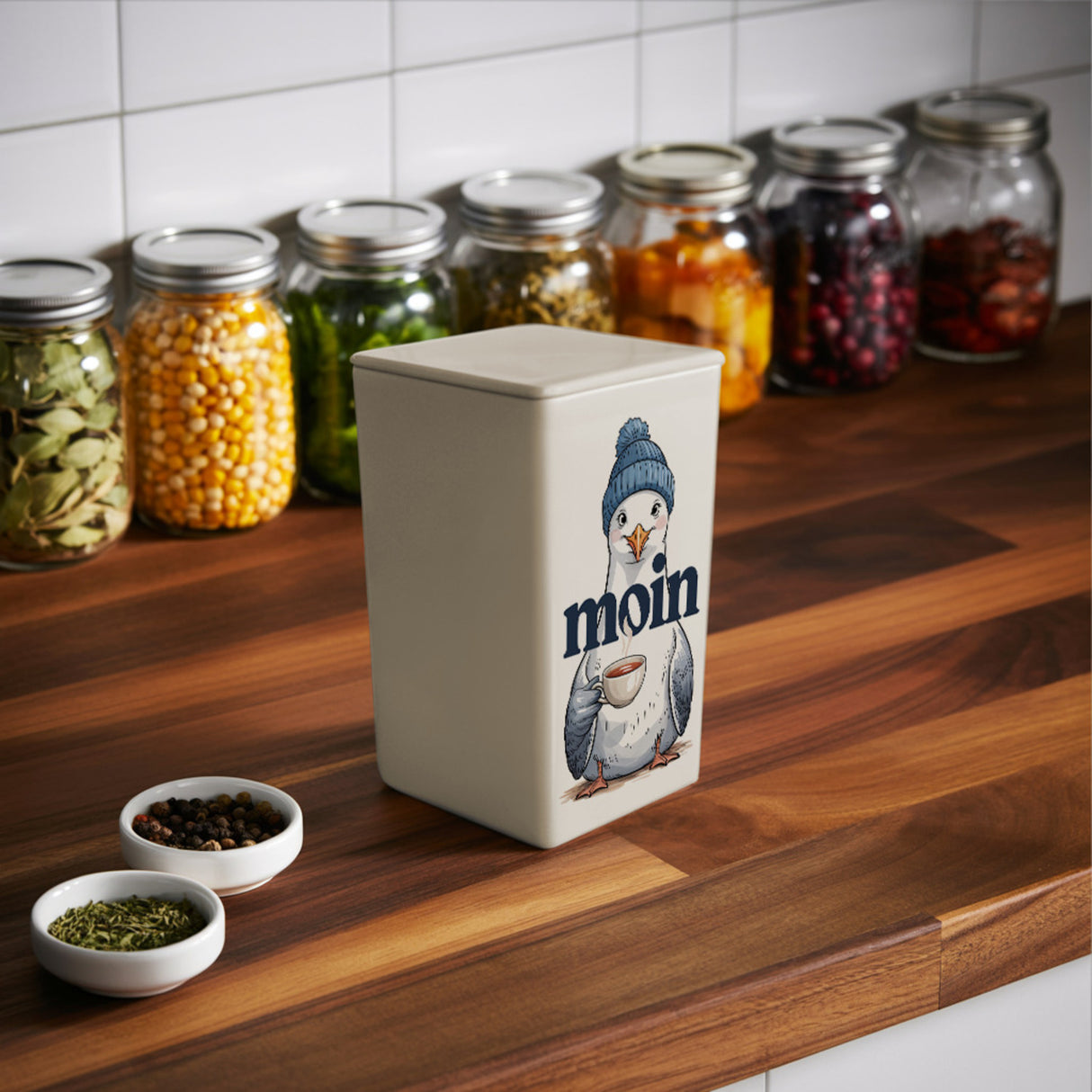 Möwe trinkt Friesentee TeeDose 900ml - MOIN