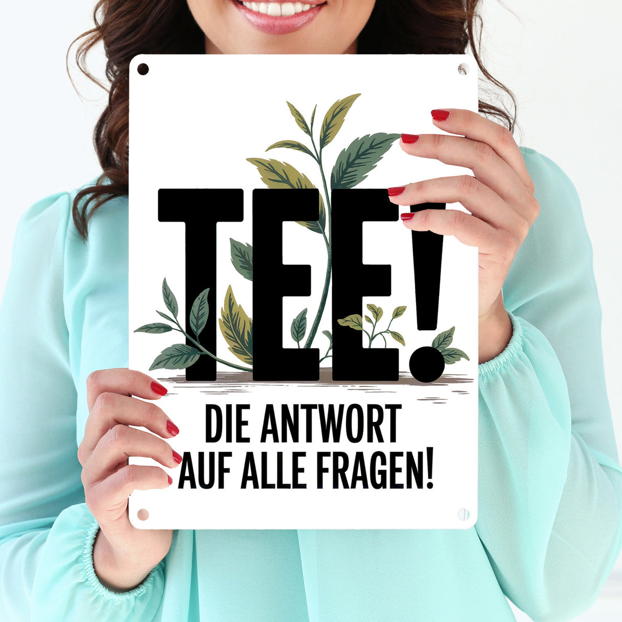 TEE - die Antwort auf alle Fragen Metallschild in 15x20 cm für Teeliebhaber