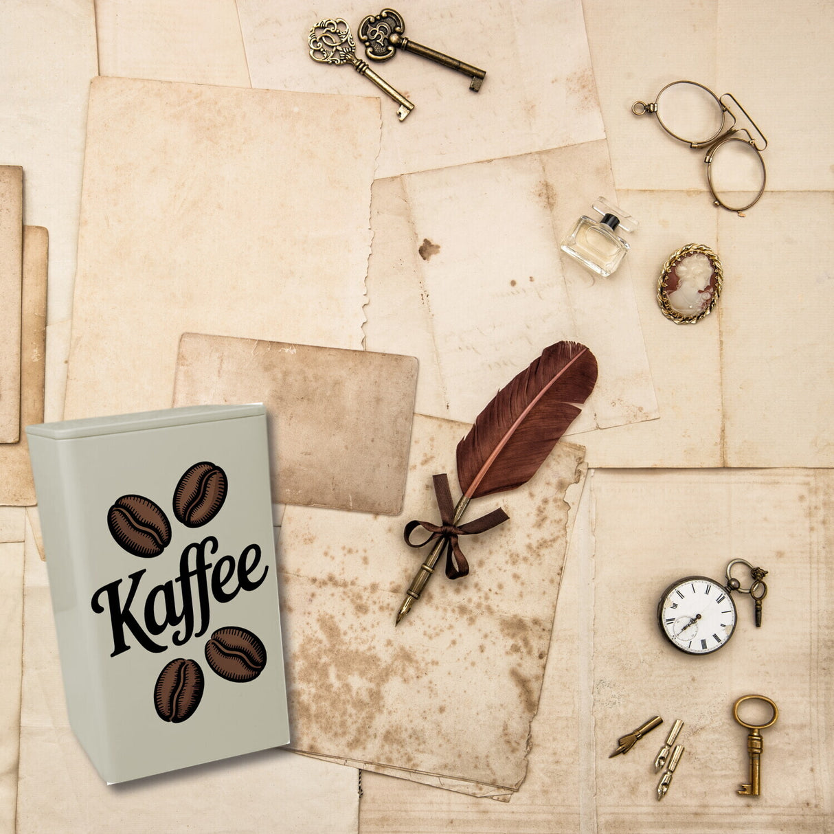 Kaffeebohnen Vintage KaffeeDose 900ml