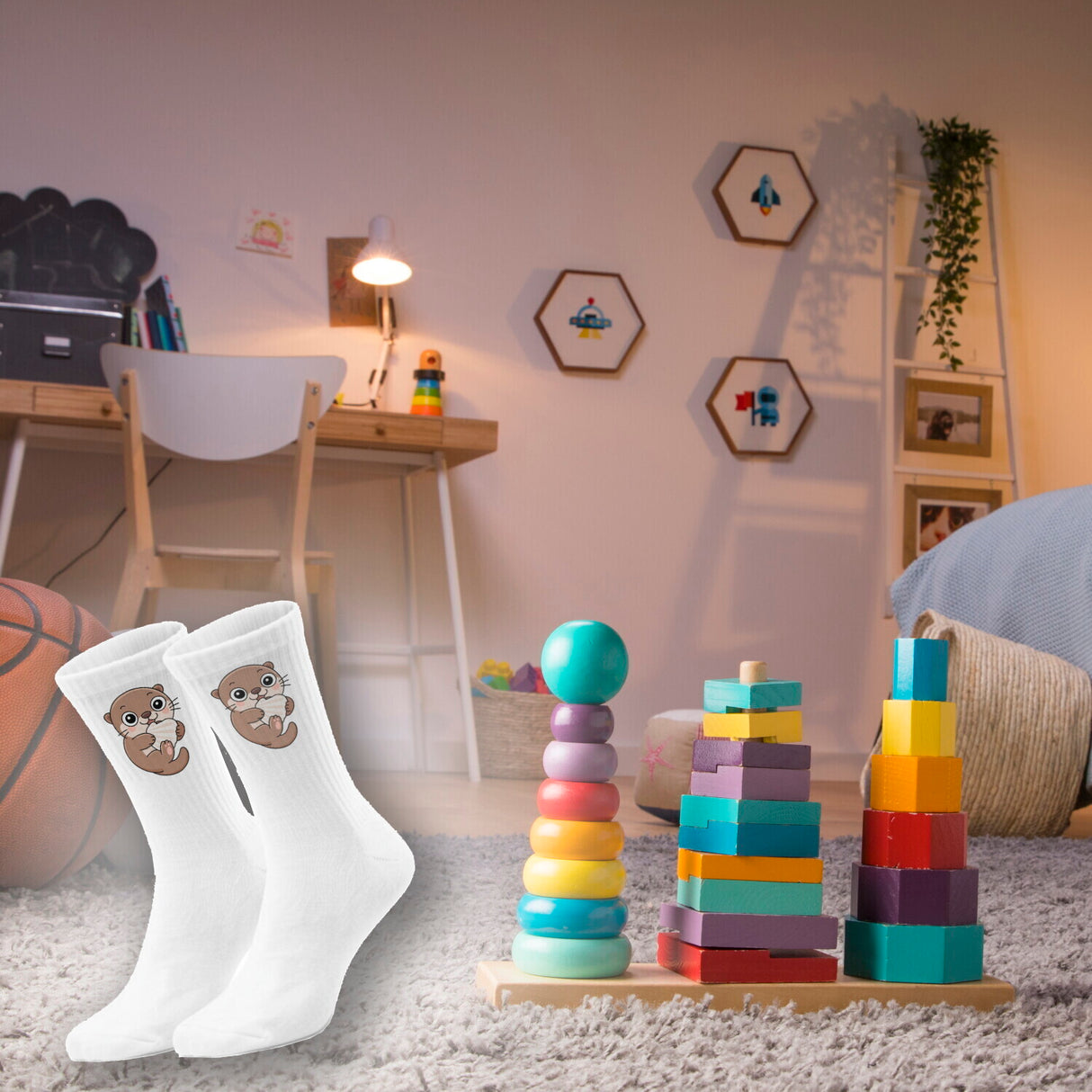 epicsocks Otterglück Otter mit Muschel Socken in 37-41 im Paar