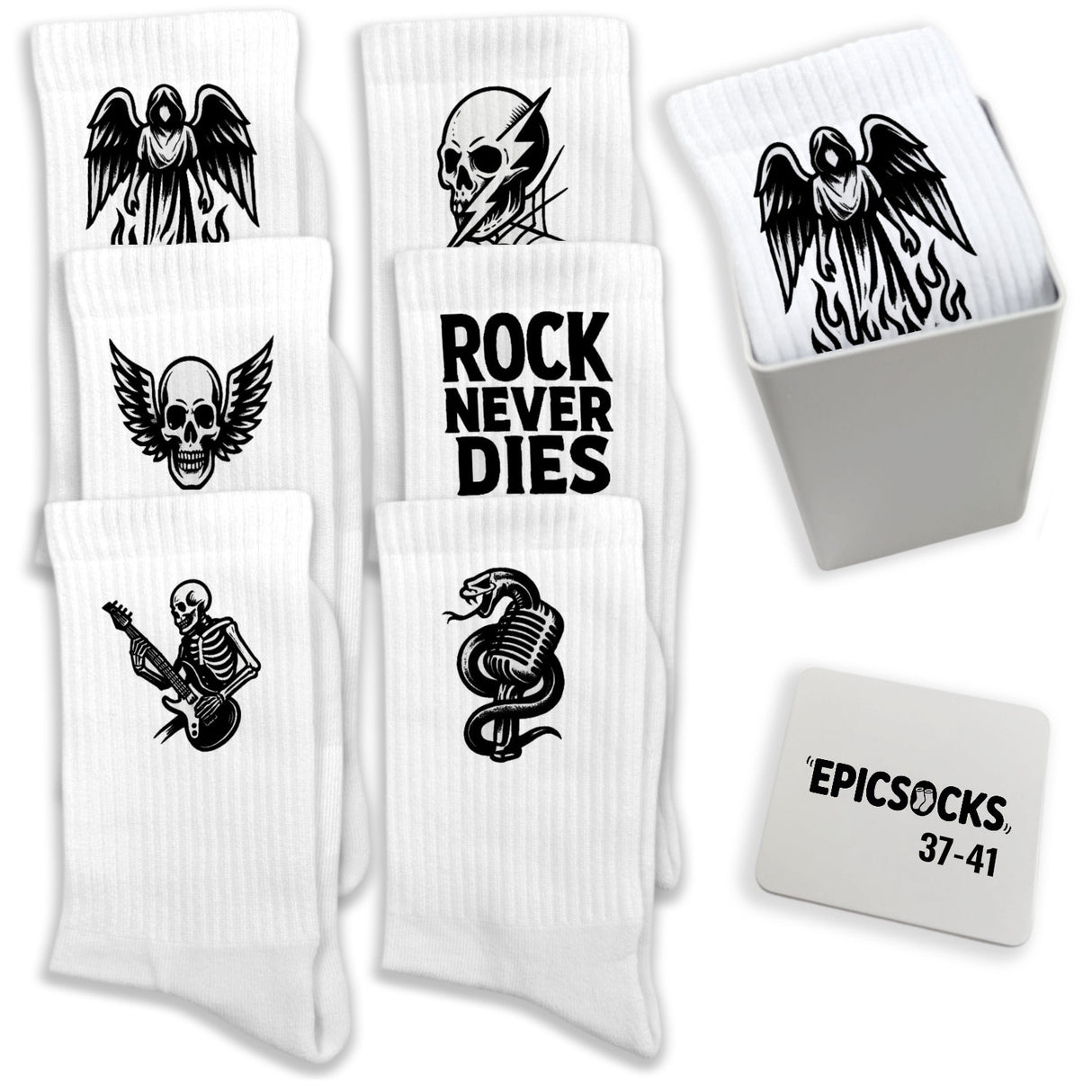 epicsocks DarkRhythms Socken in 37-41 im 6er Set in Geschenkdose im 6er Set in Geschenkbox