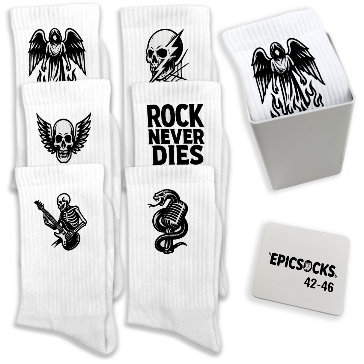 epicsocks DarkRhythms Socken in 37-41 im 6er Set in Geschenkdose im 6er Set in Geschenkbox